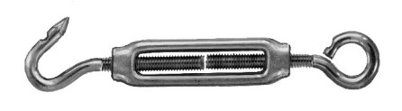 #13 12 - 24 TURNBUCKLE.MID.ALUM.HOOK &amp; EYE